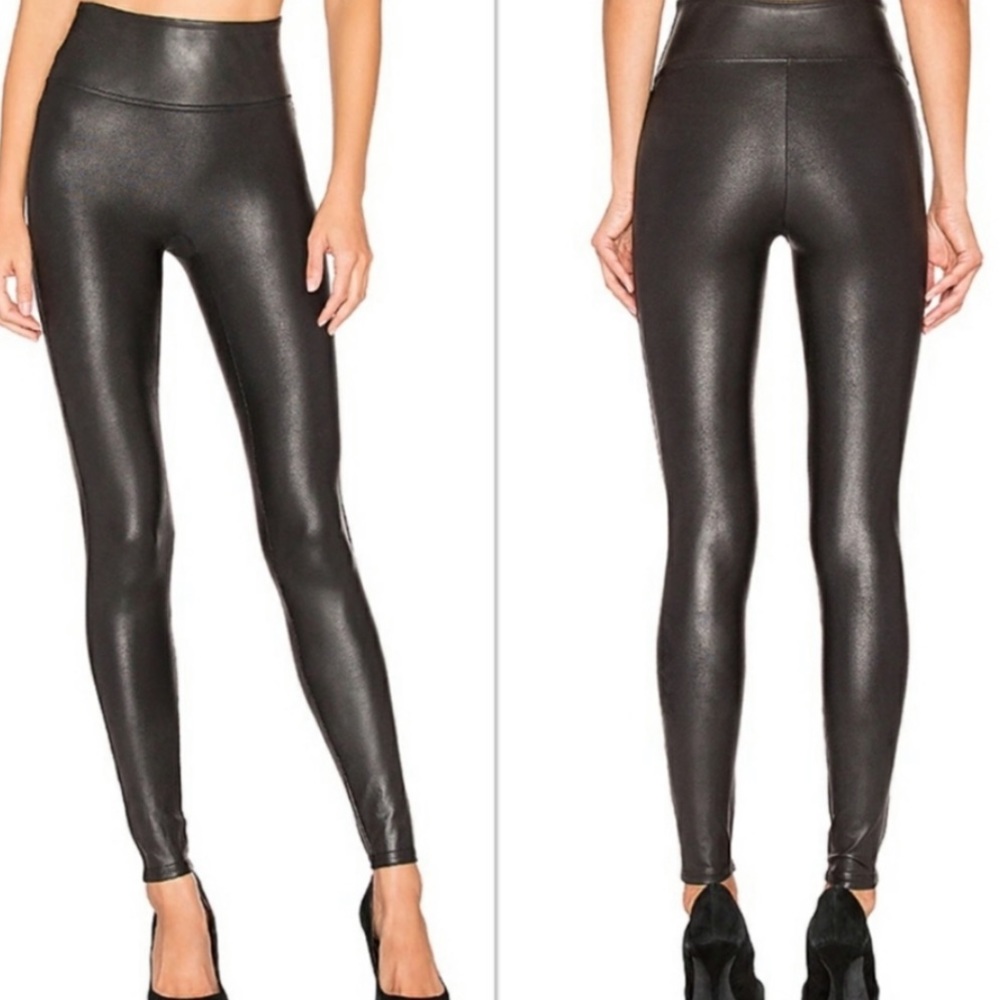 Large Spanx Faux Leather Black Leggings